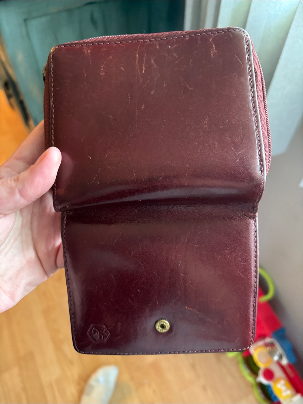 The Bridge Leather Zip Wallet - Burgundy
